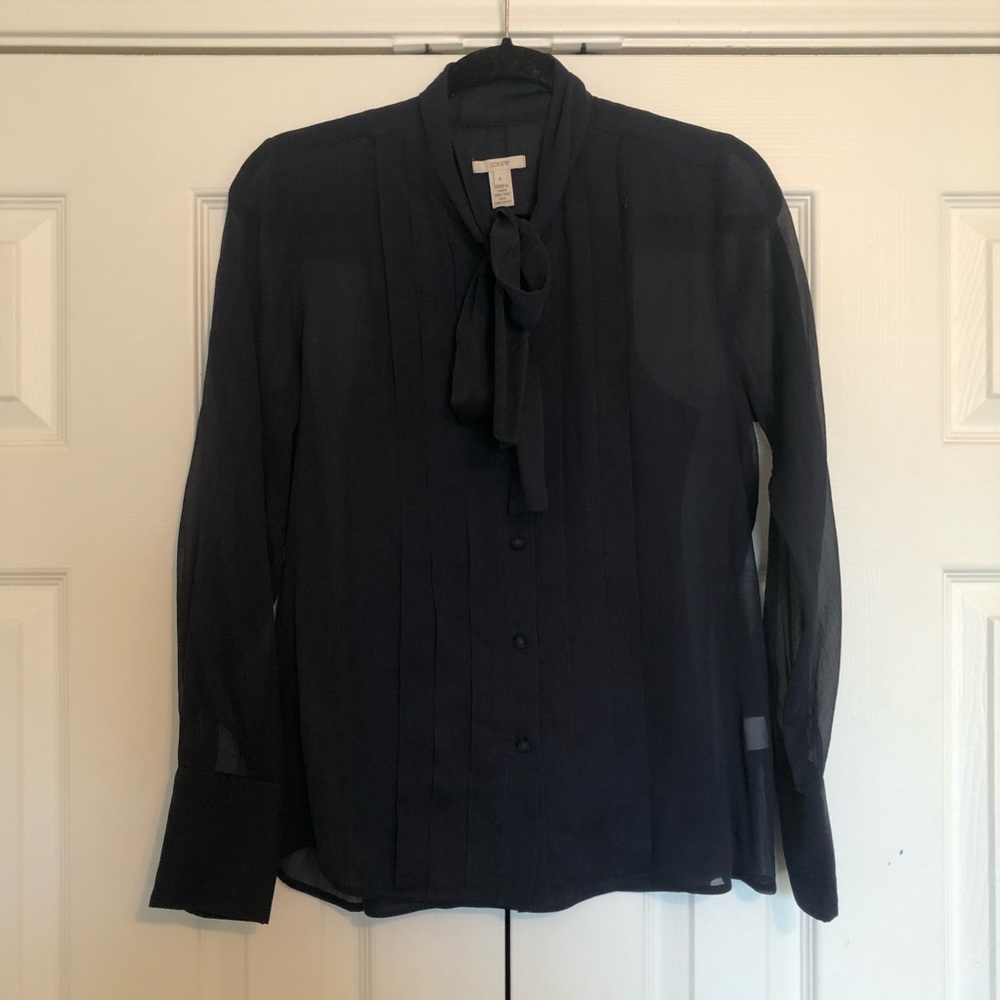 NWT J. Crew Silk Chiffon Blouse